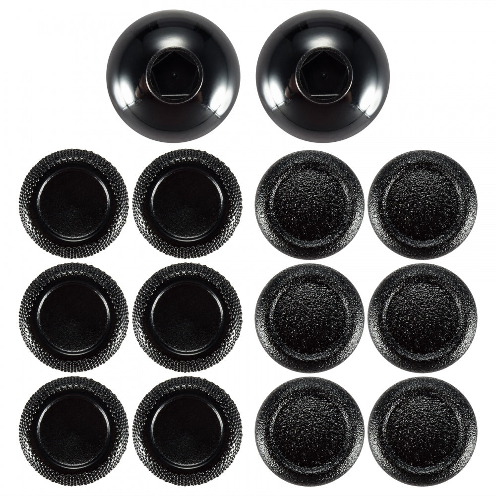 eXtremeRate Retail Black Removable Thumbstick Joystick Plastic Bottom for Xbox One for ps4 Controller - XOJ0125