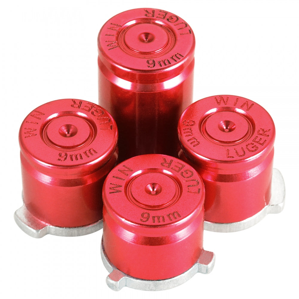 eXtremeRate Retail Metal Aluminum Red Bullet ABXY Custom Buttons Parts for Xbox One Controller - XOJ2008