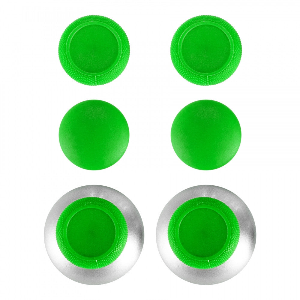 eXtremeRate Retail Green Metal Magnetic Thumbsticks with Carry Case for Xbox One Elite PS 4 Slim-XOJ2021
