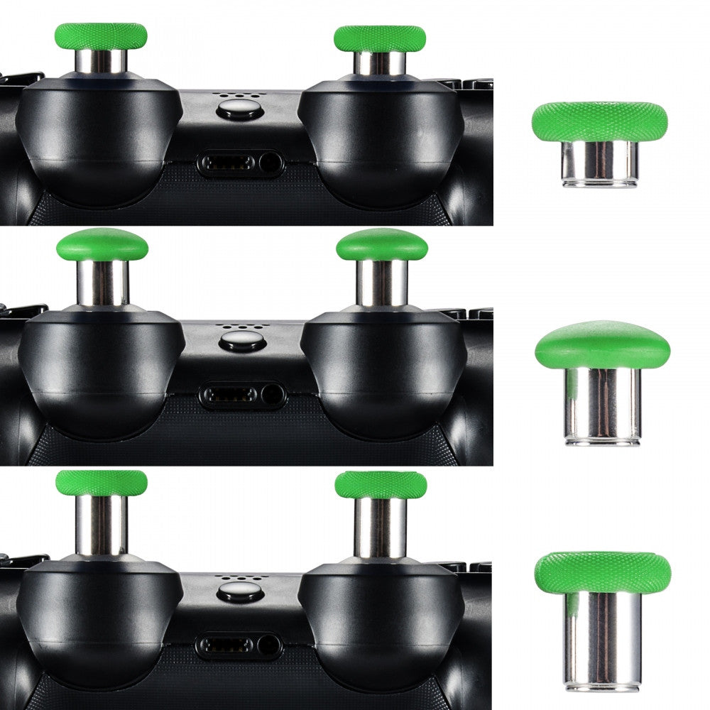 eXtremeRate Retail Green Metal Magnetic Thumbsticks with Carry Case for Xbox One Elite PS 4 Slim-XOJ2021