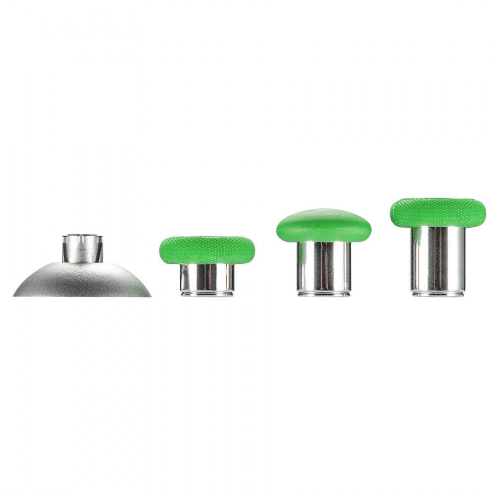 eXtremeRate Retail Green Metal Magnetic Thumbsticks with Carry Case for Xbox One Elite PS 4 Slim-XOJ2021