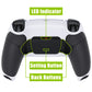 eXtremeRate Retail Rubberized White Black- Black Grip  Back Paddles Remappable Rise Remap Kit with Upgrade Board & Redesigned Back Shell & Back Buttons Attachment for PS5 Controller BDM-010 & BDM-020 - XPFU6010