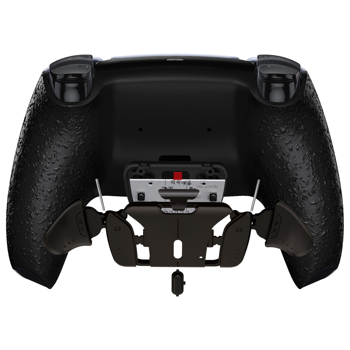 eXtremeRate Retail Black Real Metal Buttons (RMB) Version RISE4 Remap Kit for PS5 Controller BDM-030 with Textured Black Redesigned Back Shell, Upgrade Board & 4 Back Buttons for PS5 Controller - YPFJ7006G3