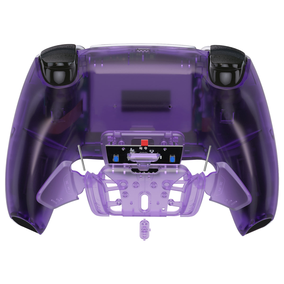 eXtremeRate Retail Clear Atomic Purple Remappable RISE 4.0 Remap Kit for ps5 Controller BDM 010 & BDM 020, Upgrade Board & Redesigned Back Shell & 4 Back Buttons for ps5 Controller - Controller NOT Included - YPFM5002