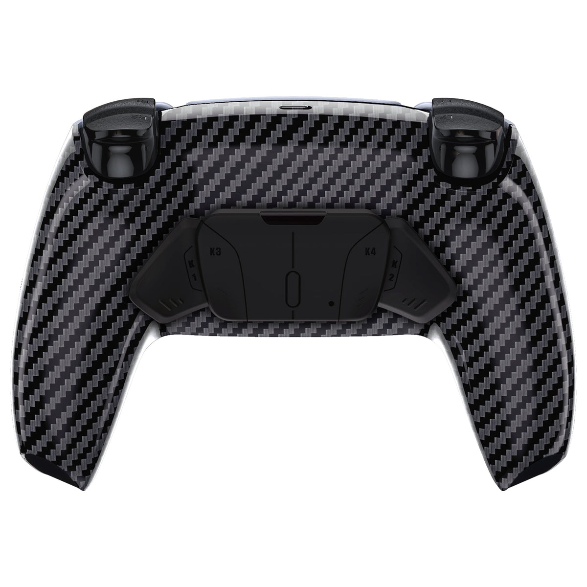 eXtremeRate Retail Graphite Carbon Fiber Pattern Remappable RISE 4.0 Remap Kit for ps5 Controller BDM 010 & BDM 020, Upgrade Board & Redesigned Back Shell & 4 Back Buttons for ps5 Controller - Controller NOT Included - YPFS2002