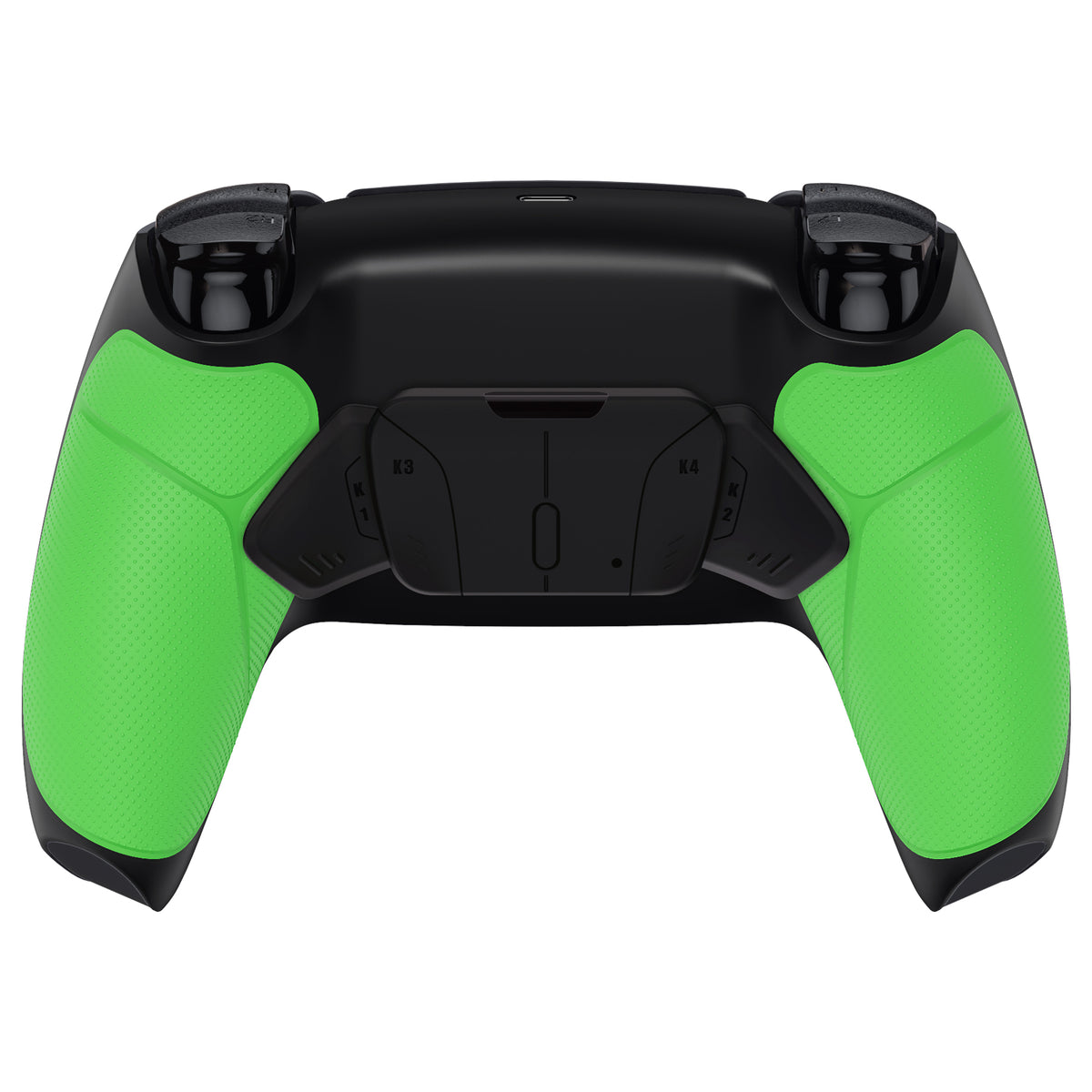 eXtremeRate Retail Green Rubberized Grip Remappable RISE 4.0 Remap Kit for PS5 Controller BDM 010 & BDM 020, Upgrade Board & Redesigned Back Shell & 4 Back Buttons for PS5 Controller - Controller NOT Included - YPFU6004
