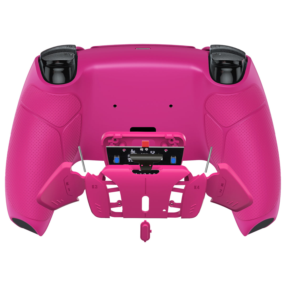 eXtremeRate Retail Nova Pink Rubberized Grip Remappable RISE 4.0 Remap Kit for PS5 Controller BDM 010 & BDM 020, Upgrade Board & Redesigned Back Shell & 4 Back Buttons for PS5 Controller - Controller NOT Included - YPFU6009