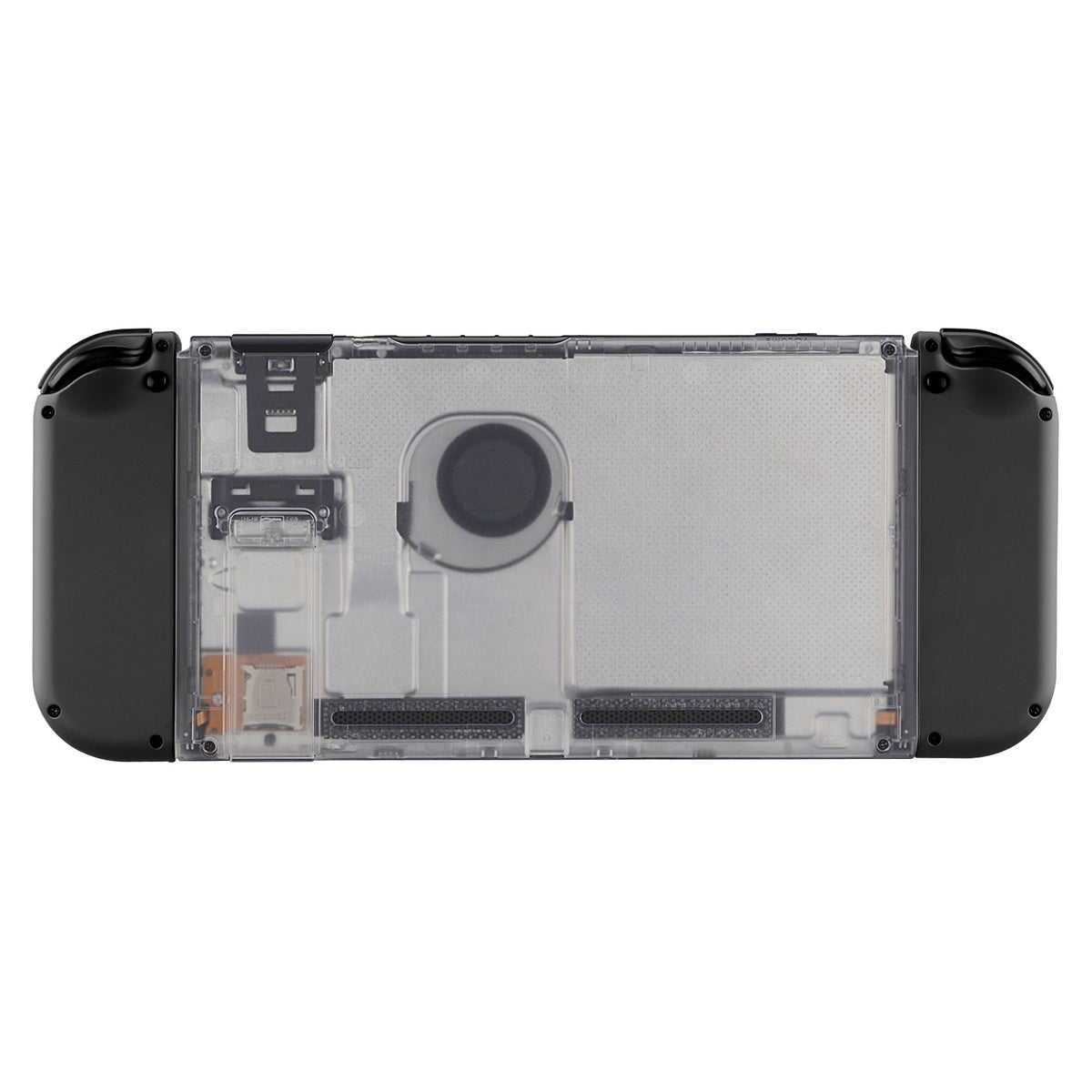 eXtremeRate Retail Transparent Clear Console Back Plate DIY Replacement Housing Shell Case for Nintendo Switch Console with Kickstand - JoyCon Shell NOT Included - ZM501