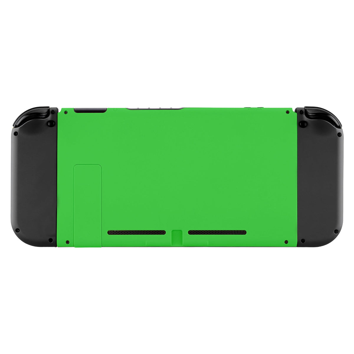eXtremeRate Retail Soft Touch Grip Green Console Back Plate DIY Replacement Housing Shell Case for NS Switch Console with Kickstand - JoyCon Shell NOT Included - ZP314