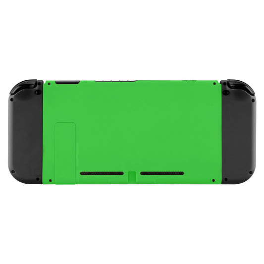 eXtremeRate Retail Soft Touch Grip Green Console Back Plate DIY Replacement Housing Shell Case for NS Switch Console with Kickstand - JoyCon Shell NOT Included - ZP314