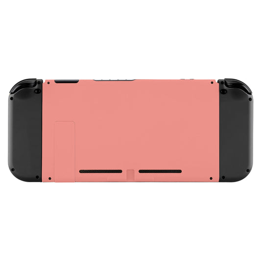 eXtremeRate Retail Soft Touch Grip Coral Console Back Plate DIY Replacement Housing Shell Case for NS Switch Console with Kickstand - JoyCon Shell NOT Included - ZP317