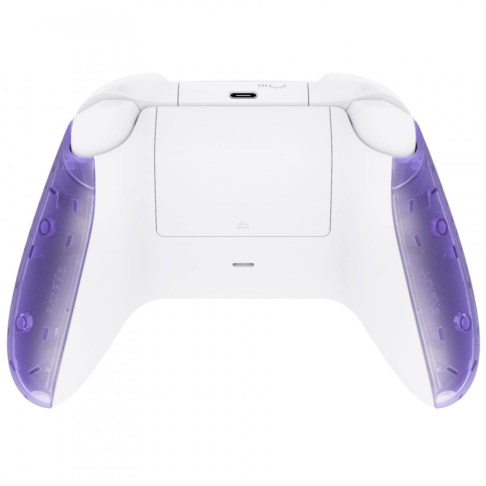 eXtremeRate Retail Soft Touch Clear Atomic Purple Replacement Handles Shell for Xbox Series X Controller, Custom Side Rails Panels Front Housing Shell Faceplate for Xbox Series S Controller - Controller NOT Included - ZX3M505
