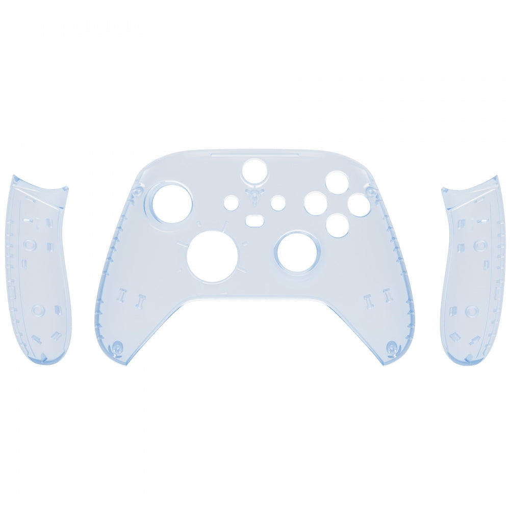 eXtremeRate Retail Soft Touch Clear Glacier Blue Replacement Handles Shell for Xbox Series X Controller, Custom Side Rails Panels Front Housing Shell Faceplate for Xbox Series S Controller - Controller NOT Included - ZX3M506